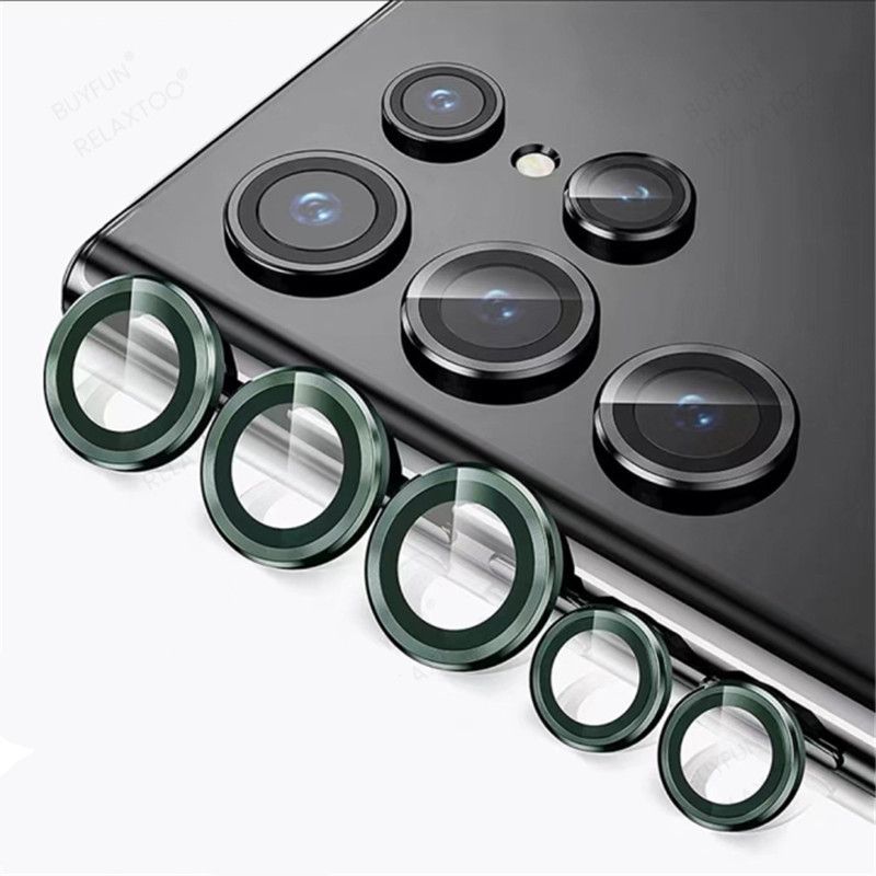 Camera Lens Protective Film for Samsung Galaxy S22 Ultra 5G 6.8-inch, S23 Ultra S22 Plus 9H Tempered Glass Metal Single Ring Cover, Easy to Install Tray, High-definition Transparent