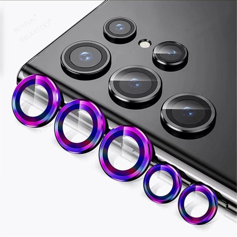 Camera Lens Protective Film for Samsung Galaxy S22 Ultra 5G 6.8-inch, S23 Ultra S22 Plus 9H Tempered Glass Metal Single Ring Cover, Easy to Install Tray, High-definition Transparent
