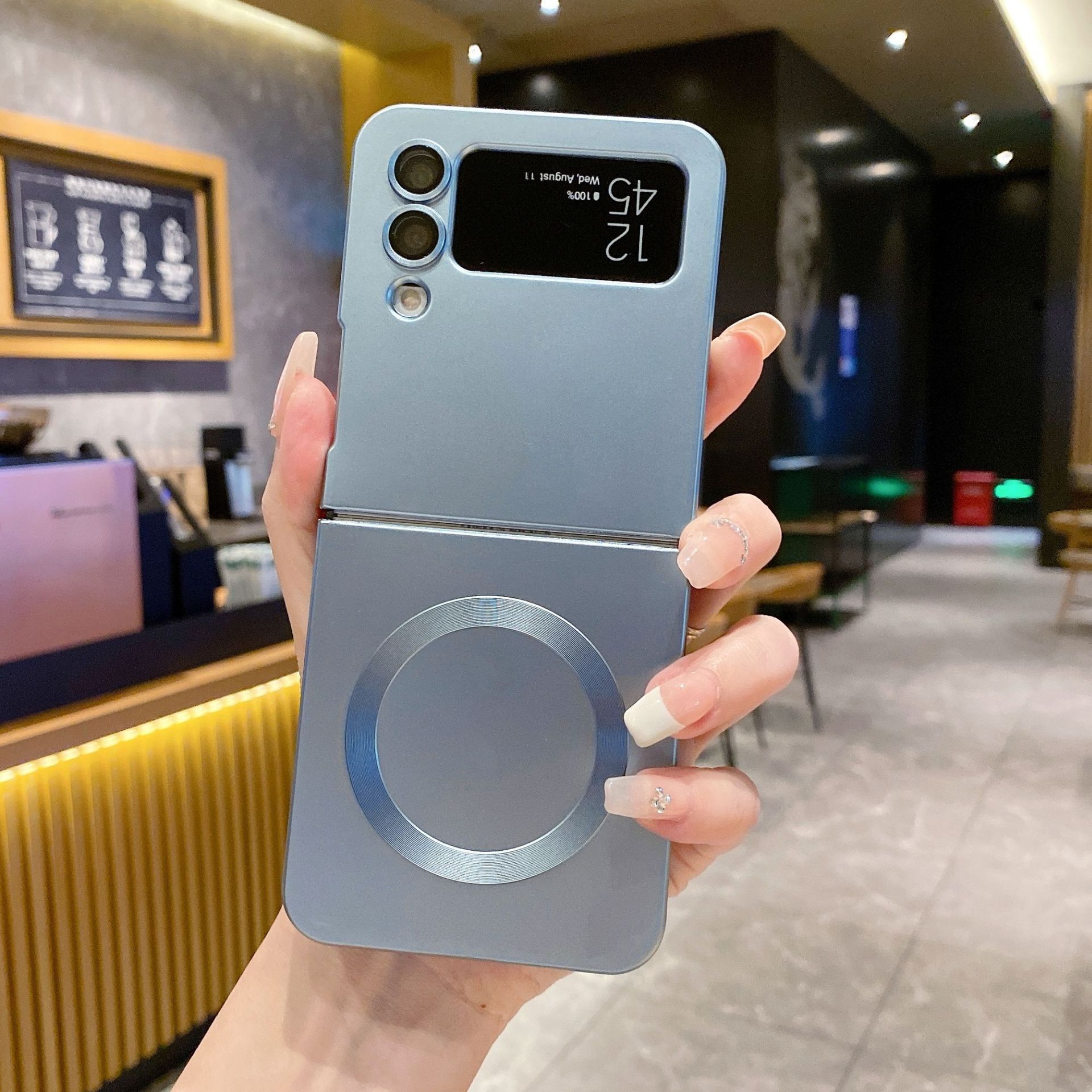 Phone Case for Samsung Galaxy Z Flip 6,Flip5,Flip4,Flip3 Fashion Silicone Shockproof Ultra-thin Scratch-resistant Cover compatible with MagSafe