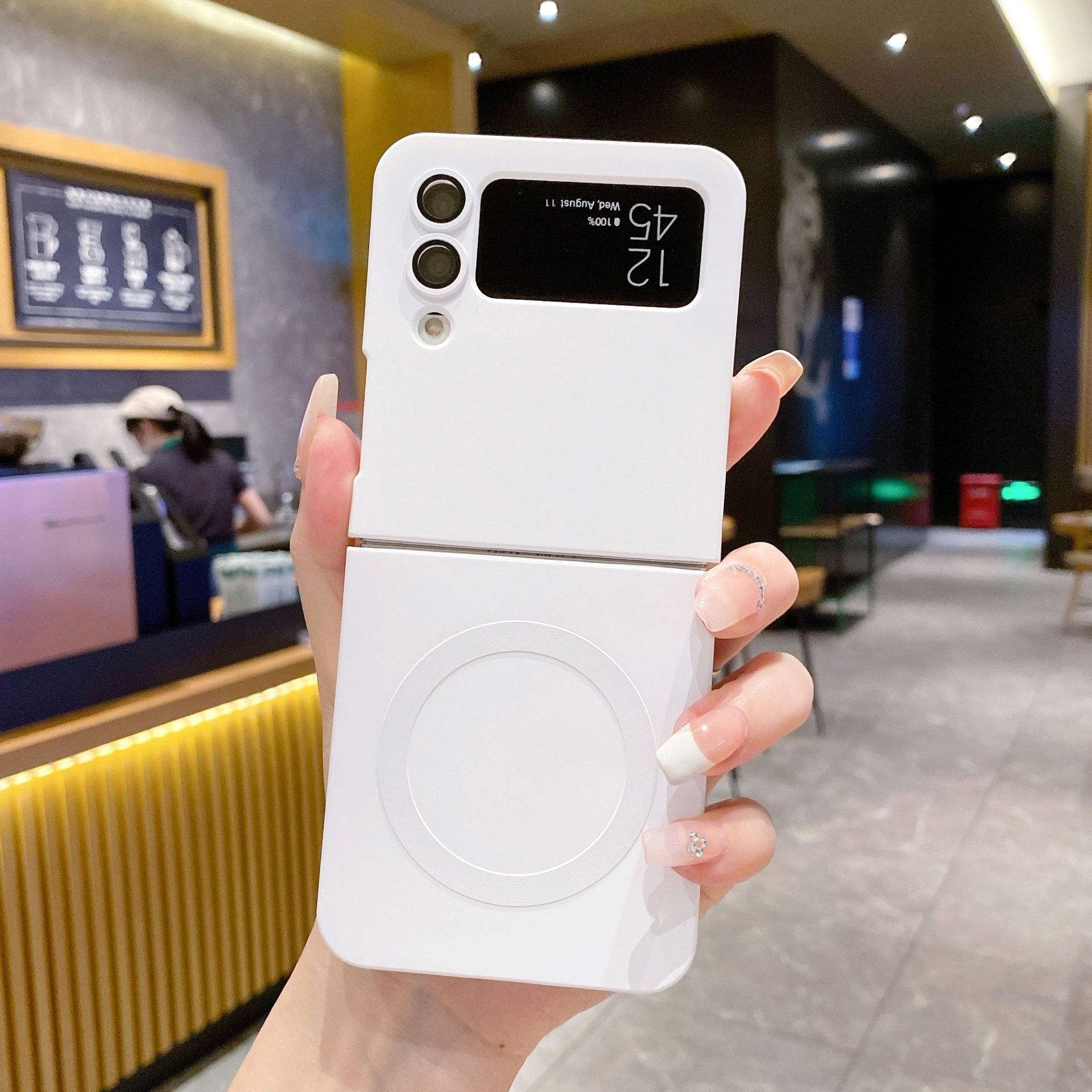 Phone Case for Samsung Galaxy Z Flip 6,Flip5,Flip4,Flip3 Fashion Silicone Shockproof Ultra-thin Scratch-resistant Cover compatible with MagSafe