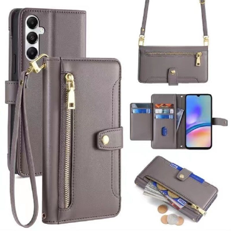 Fashion Leather Lanyard Phone Case Flip Cover For Samsung Galaxy S25 edge S25 S24 Plus S24 FE S23 Ultra S23 FE S23 Plus, Shockproof Protection Stand Holder Magnetic PU Leather Case