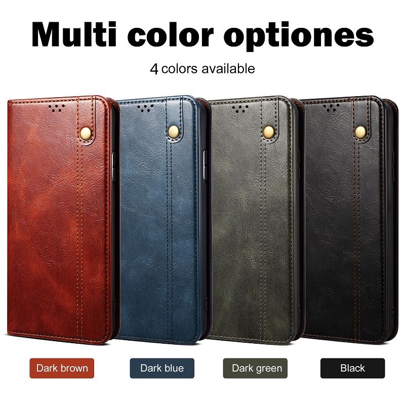 Leather Phone Case Flip Cover for OPPO Reno 13 Pro 12 12F 11F 11 10 Pro Oil Wax Pattern Leather Case Shockproof Protection Stand Holder Magnetic PU Leather Case