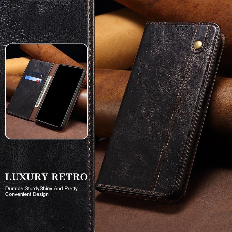 Leather Phone Case Flip Cover for Vivo V50 V40 Lite V40 Pro V30 Pro V29 V27 Pro Oil Wax Pattern Leather Case Stand Magnetic PU Leather Case