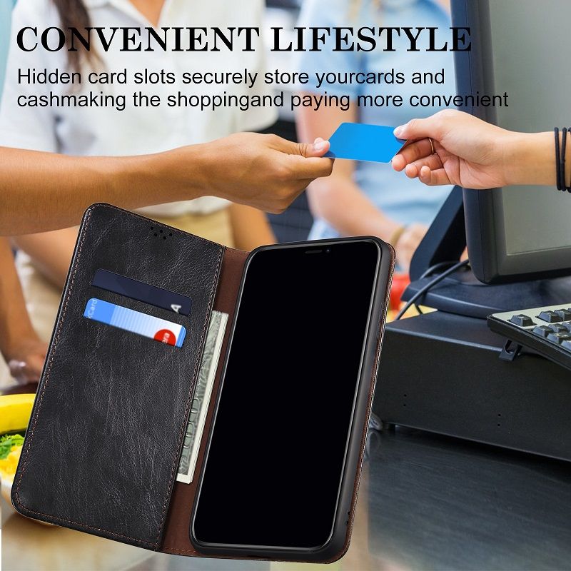 Leather Phone Case Flip Cover for Vivo V50 V40 Lite V40 Pro V30 Pro V29 V27 Pro Oil Wax Pattern Leather Case Stand Magnetic PU Leather Case