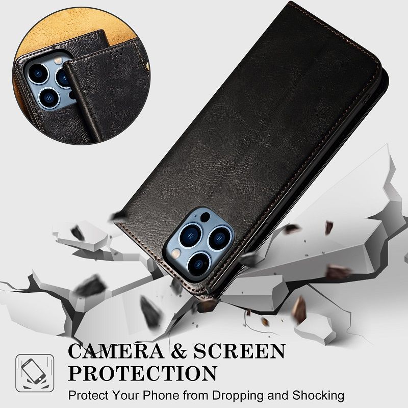 Leather Phone Case Flip Cover for Vivo V50 V40 Lite V40 Pro V30 Pro V29 V27 Pro Oil Wax Pattern Leather Case Stand Magnetic PU Leather Case