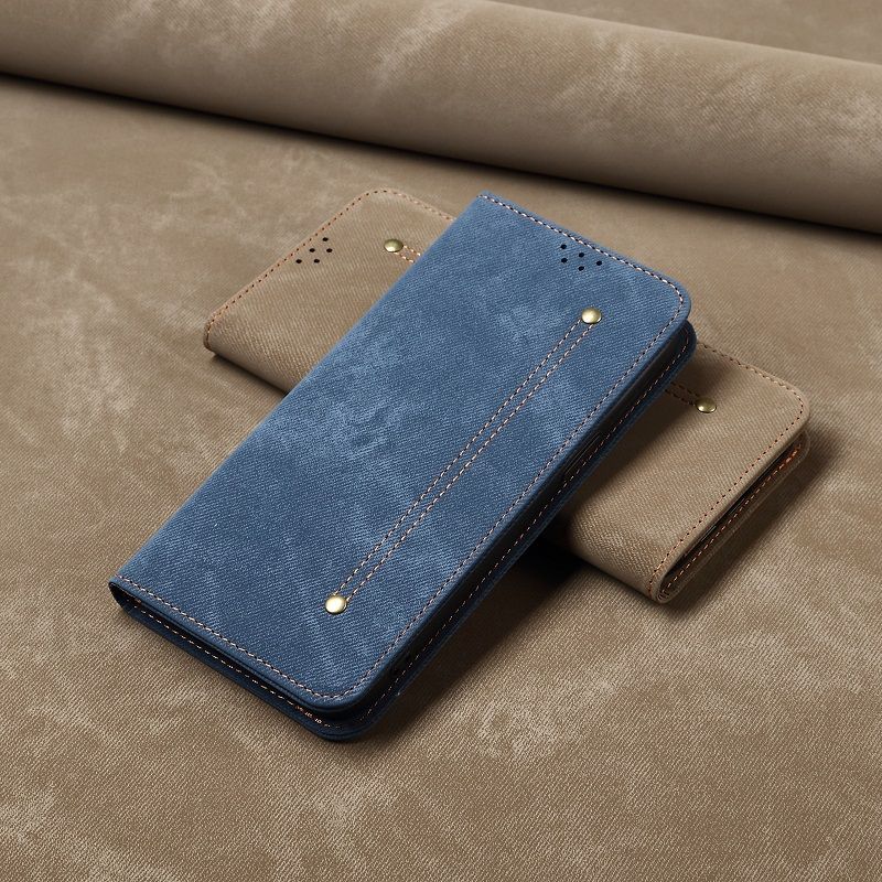 Denim Leather Phone Case Flip Cover for Vivo V50 V40 Lite V40 Pro V30 Pro V29 V27 Pro Denim Pattern Leather Case Shockproof Wallet Card Slot Magnetic PU Leather Cover