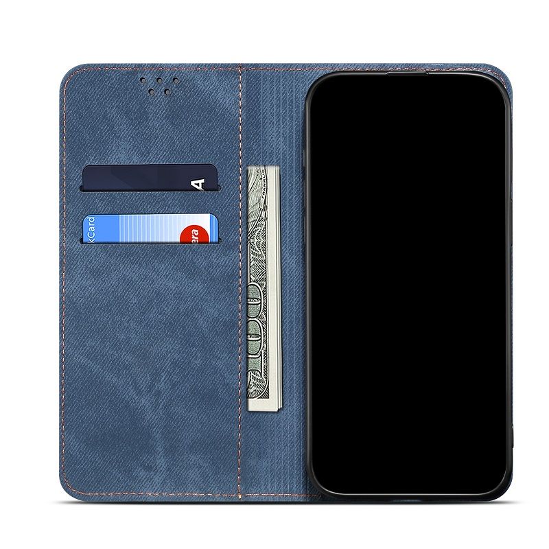 Denim Leather Phone Case Flip Cover for Vivo V50 V40 Lite V40 Pro V30 Pro V29 V27 Pro Denim Pattern Leather Case Shockproof Wallet Card Slot Magnetic PU Leather Cover