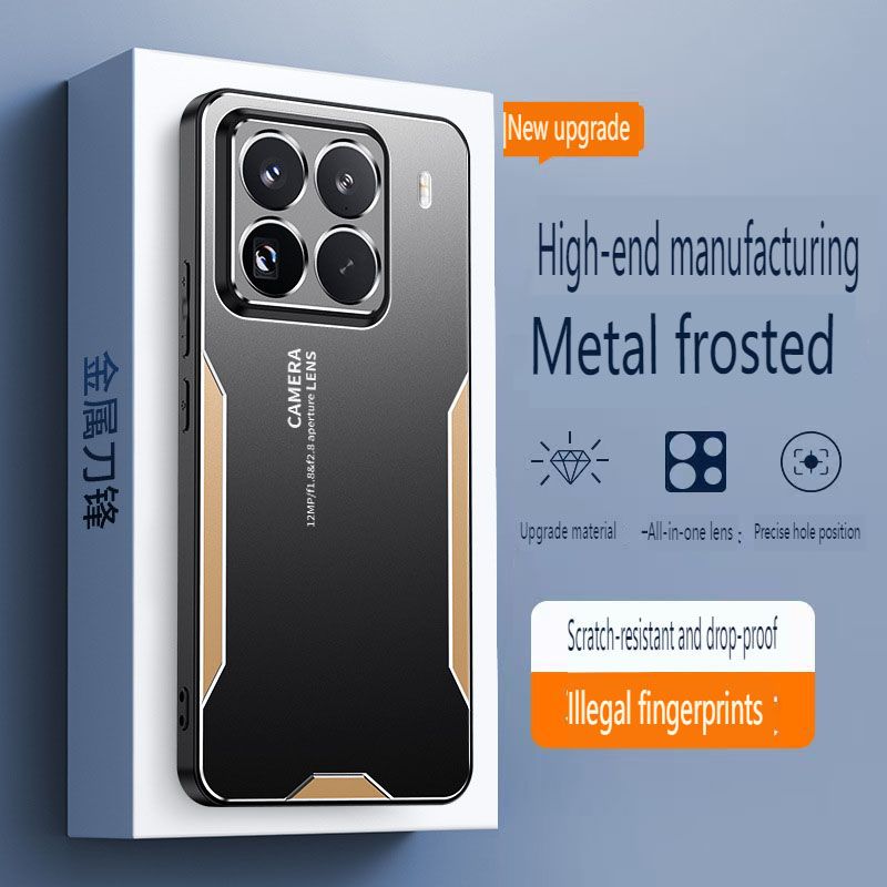 Phone Case for Xiaomi 15 Pro 14 Pro15 Ultra 14T 13 Pro 13T 12 12T Pro Luxury Metal Frosted Camera Protector Cover Soft TPU Bumper Hard Back