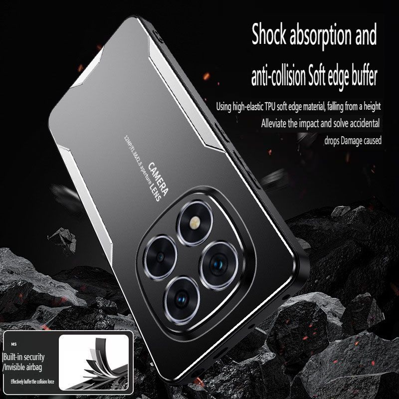 Phone Case for Xiaomi Redmi Note 14 Pro 13 Pro Plus 12 11 11s 10 Pro 10s 9 Pro 9s Luxury Metal Frosted Camera Protector Cover Soft TPU Bumper Hard Back