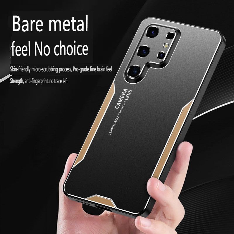 Phone Case for Samsung Galaxy S25 edge S25 S24 FE S23 Plus Note 20 Ultra 10 Plus 9 S22 Ultra S21 Plus S20 FE Luxury Metal Frosted Camera Protector Cover Soft TPU Bumper Hard Back