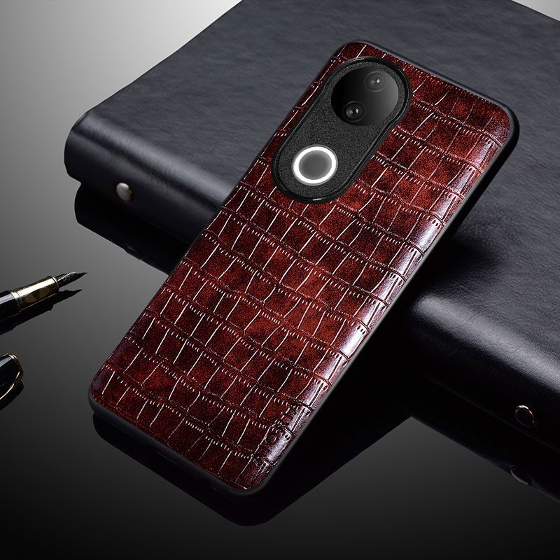Leather Back Cover for Vivo V50 V50 Lite V40 V40 Lite V30 Pro V30e V29 V29e V27 Fashion Crocodile Leather Anti Drop And Anti Slip Phone Case