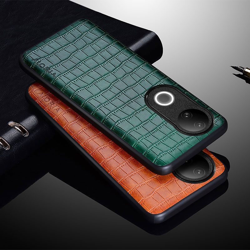 Leather Back Cover for Vivo V50 V50 Lite V40 V40 Lite V30 Pro V30e V29 V29e V27 Fashion Crocodile Leather Anti Drop And Anti Slip Phone Case