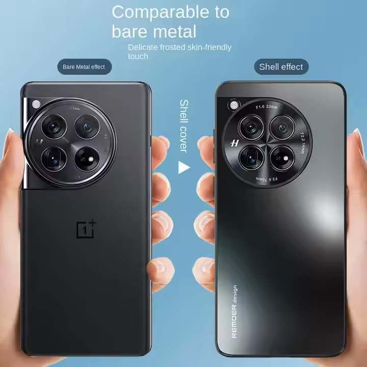 Matte Acrylic Back Cover Metal Camera Protective Phone Case for OnePlus 13 13R 12 12R 11 11R Ace 5 3 2 Pro Hard Shockproof Cover