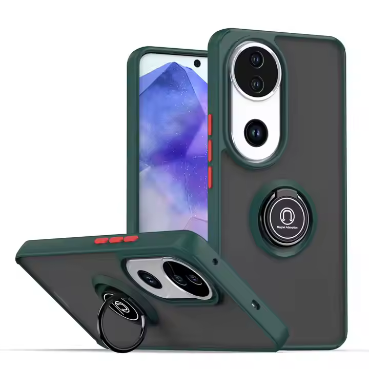 Case for Vivo V50 V50 Lite V40 Shockproof Full Cover Transparent Matte TPU PC Phone Case with Ring Holder