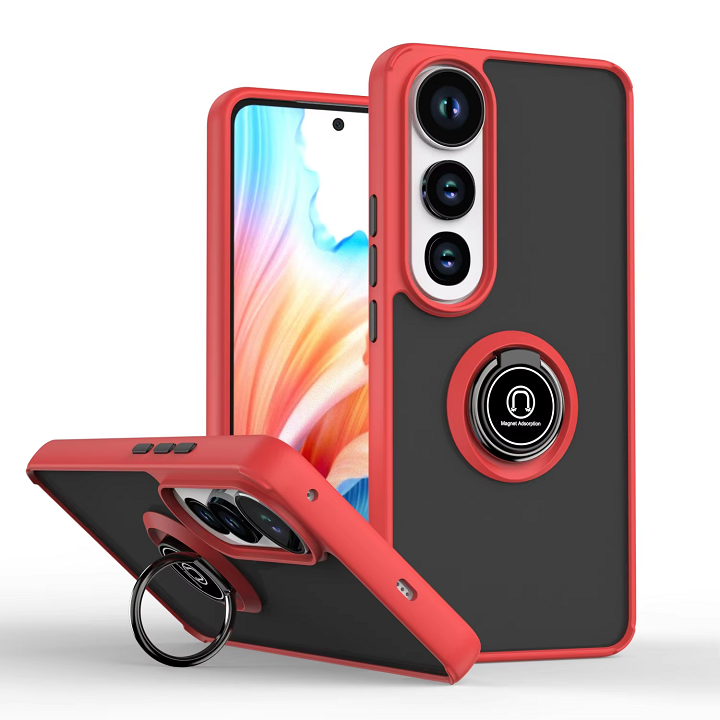 Case for Vivo V50 V50 Lite V40 Shockproof Full Cover Transparent Matte TPU PC Phone Case with Ring Holder