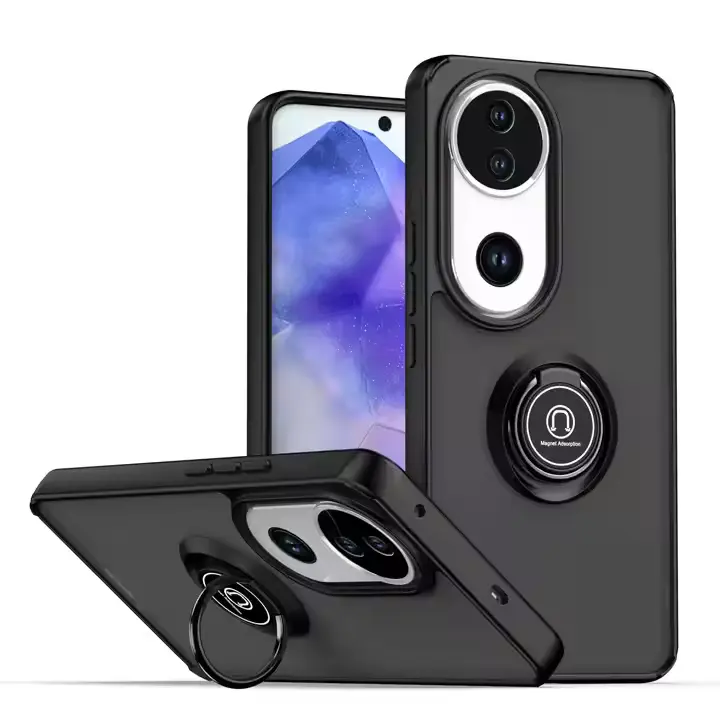 Case for Vivo V50 V50 Lite V40 Shockproof Full Cover Transparent Matte TPU PC Phone Case with Ring Holder