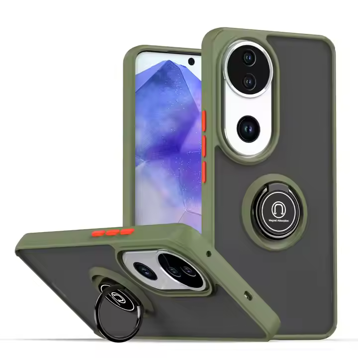 Case for Vivo V50 V50 Lite V40 Shockproof Full Cover Transparent Matte TPU PC Phone Case with Ring Holder