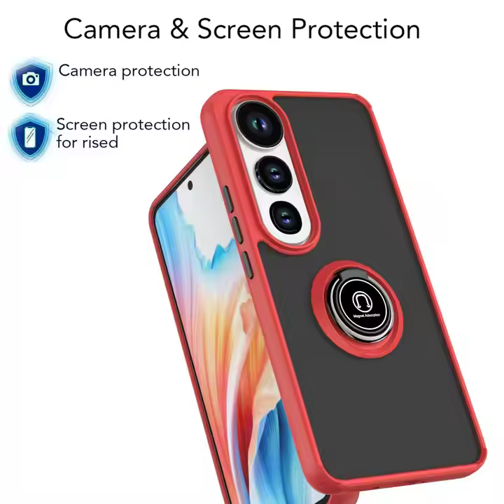 Case for Vivo V50 V50 Lite V40 Shockproof Full Cover Transparent Matte TPU PC Phone Case with Ring Holder