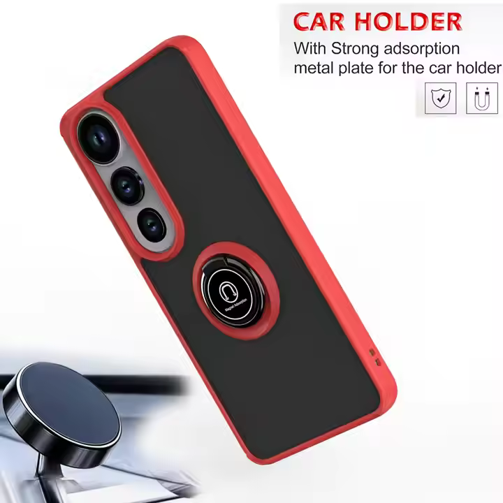 Case for Vivo V50 V50 Lite V40 Shockproof Full Cover Transparent Matte TPU PC Phone Case with Ring Holder