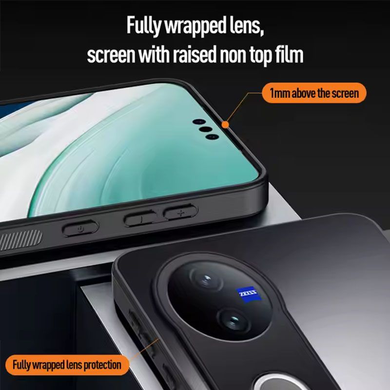 Matte Skin-feeling AG Lens Protection Hard Back Cover Case for Vivo V50 Lite V50 V40 Lite V30 Pro V29 V27 Soft TPU Phone Shell Bumper
