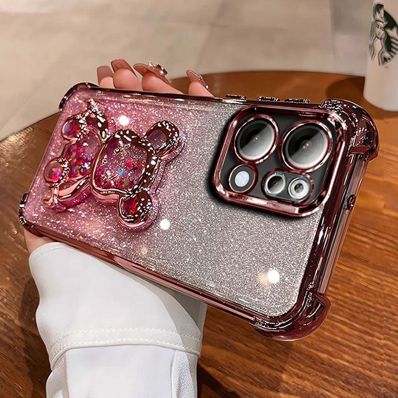 Luxury Plating Shockproof Magnetic Bracket Clear Phone Case for OPPO Reno 14F 14 Pro 13 13F 12F 11F 12 11 10 9 8 8T 7 6 Pro With Holder Stand Cover