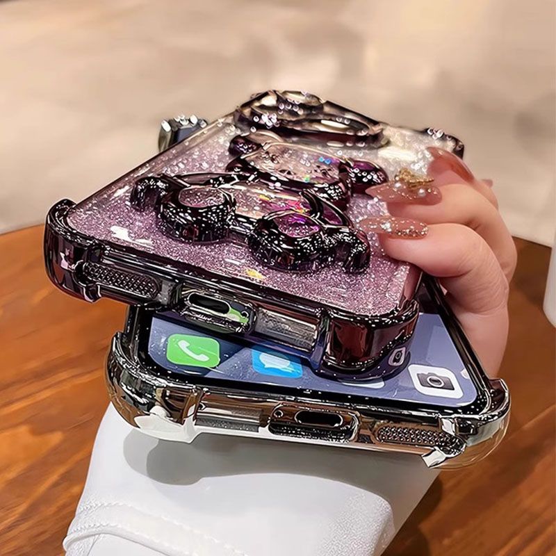 Luxury Plating Shockproof Magnetic Bracket Clear Phone Case for OPPO Reno 14F 14 Pro 13 13F 12F 11F 12 11 10 9 8 8T 7 6 Pro With Holder Stand Cover