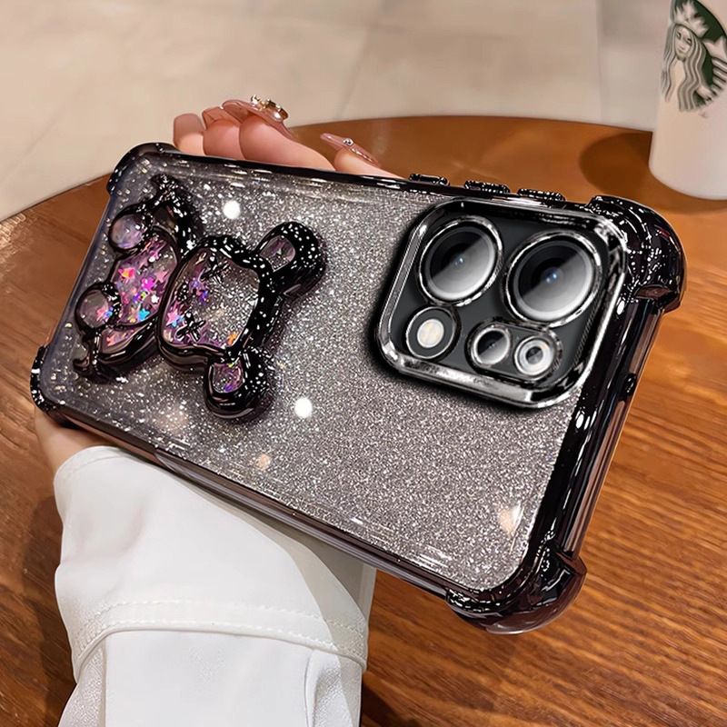 Luxury Plating Shockproof Magnetic Bracket Clear Phone Case for OPPO Reno 14F 14 Pro 13 13F 12F 11F 12 11 10 9 8 8T 7 6 Pro With Holder Stand Cover