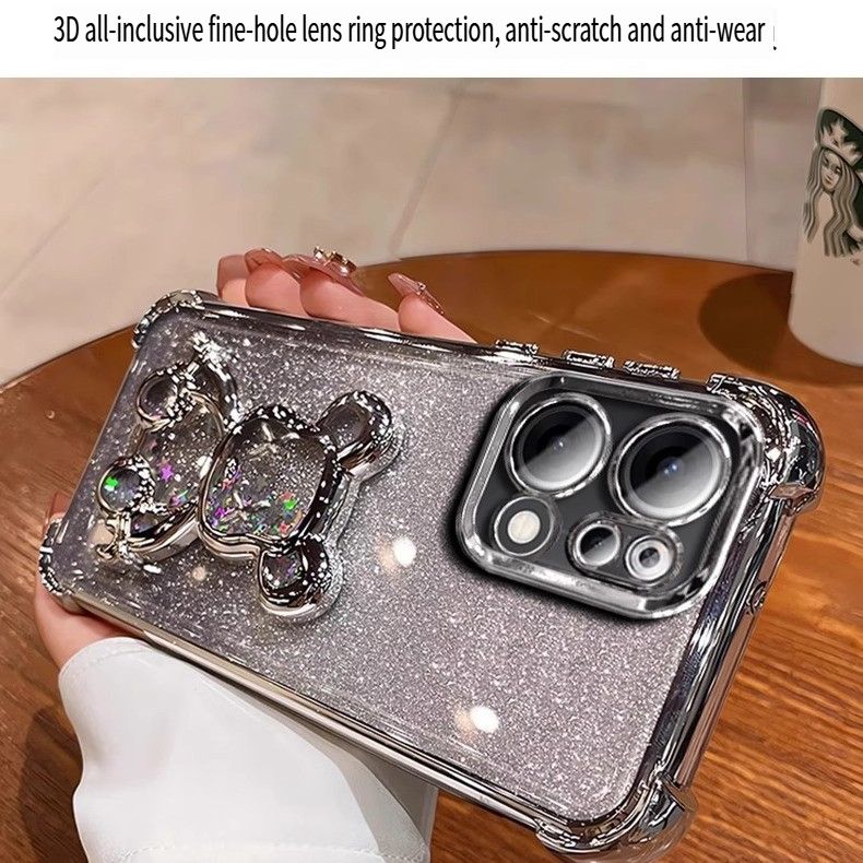 Luxury Plating Shockproof Magnetic Bracket Clear Phone Case for OPPO Reno 14F 14 Pro 13 13F 12F 11F 12 11 10 9 8 8T 7 6 Pro With Holder Stand Cover