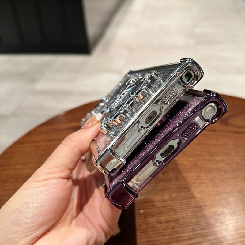 Luxury Plating Shockproof Magnetic Bracket Clear Phone Case for Samsung A54 A36 A26 A16 A06 A55 A35 A25 A15 A05s A05 A54 A34 A24 A14 S25 S24 S23 FE S22 Plus S21 Note 20 Ultra With Holder Stand Cover
