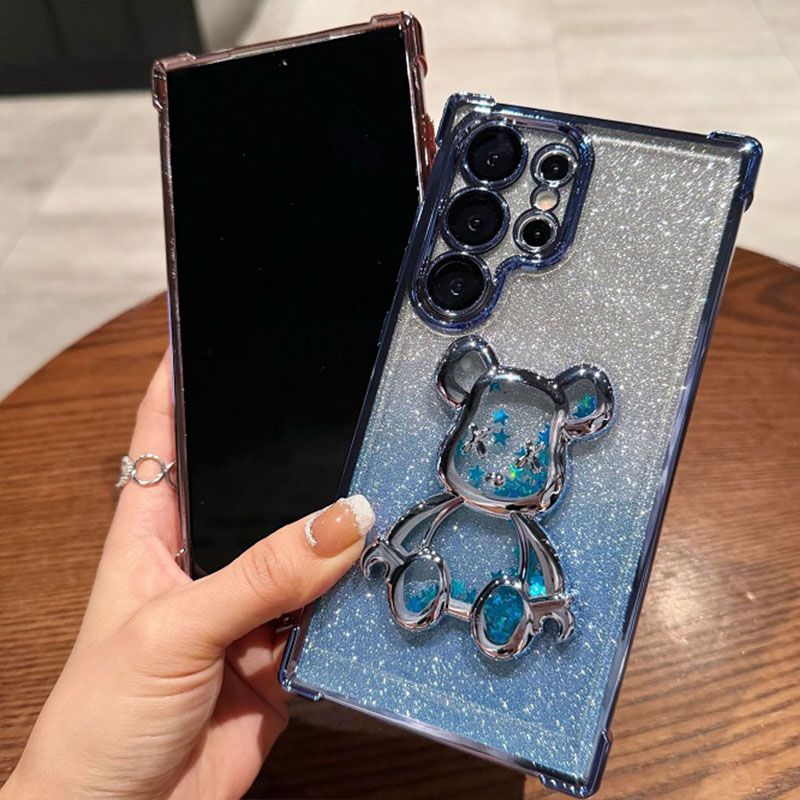 Luxury Plating Shockproof Magnetic Bracket Clear Phone Case for Samsung A54 A36 A26 A16 A06 A55 A35 A25 A15 A05s A05 A54 A34 A24 A14 S25 S24 S23 FE S22 Plus S21 Note 20 Ultra With Holder Stand Cover