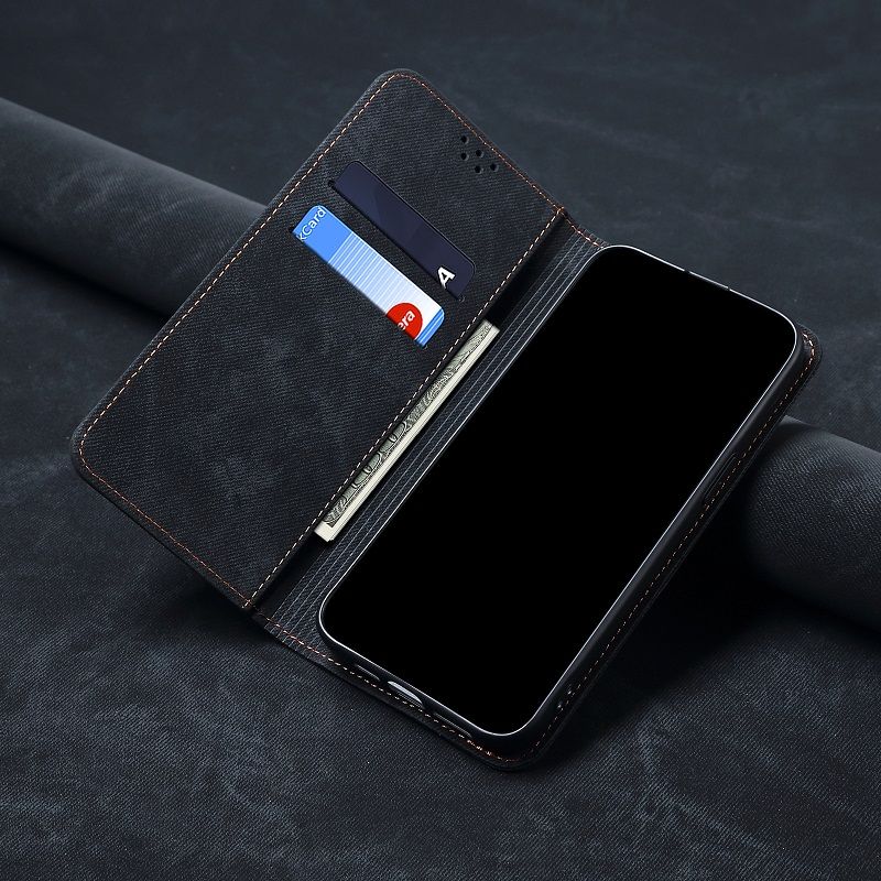 Denim Pattern Leather Phone Case Flip Cover for Samsung Galaxy S25 Ultra S25 edge S24 S23 FE S22 Plus S21 S20 Note 20 Ultra Leather Case Shockproof Wallet Card Slot Magnetic PU Leather Cover