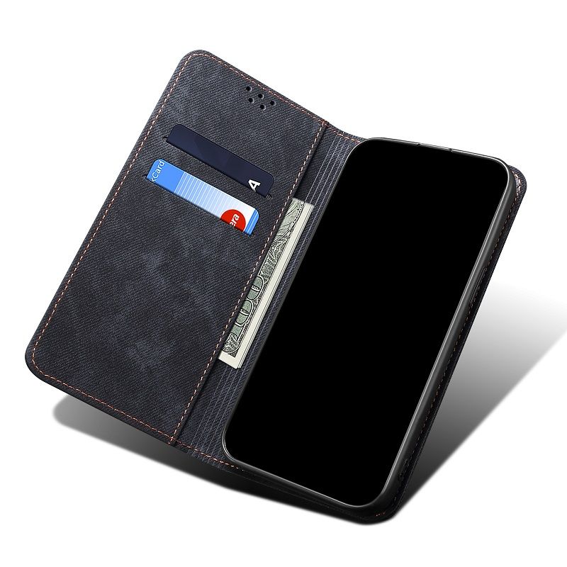 Denim Pattern Leather Phone Case Flip Cover for Samsung Galaxy S25 Ultra S25 edge S24 S23 FE S22 Plus S21 S20 Note 20 Ultra Leather Case Shockproof Wallet Card Slot Magnetic PU Leather Cover