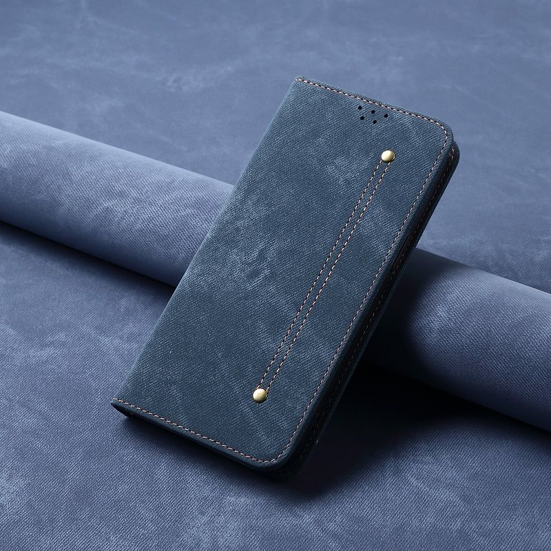Denim Pattern Leather Phone Case Flip Cover for Samsung Galaxy S25 Ultra S25 edge S24 S23 FE S22 Plus S21 S20 Note 20 Ultra Leather Case Shockproof Wallet Card Slot Magnetic PU Leather Cover