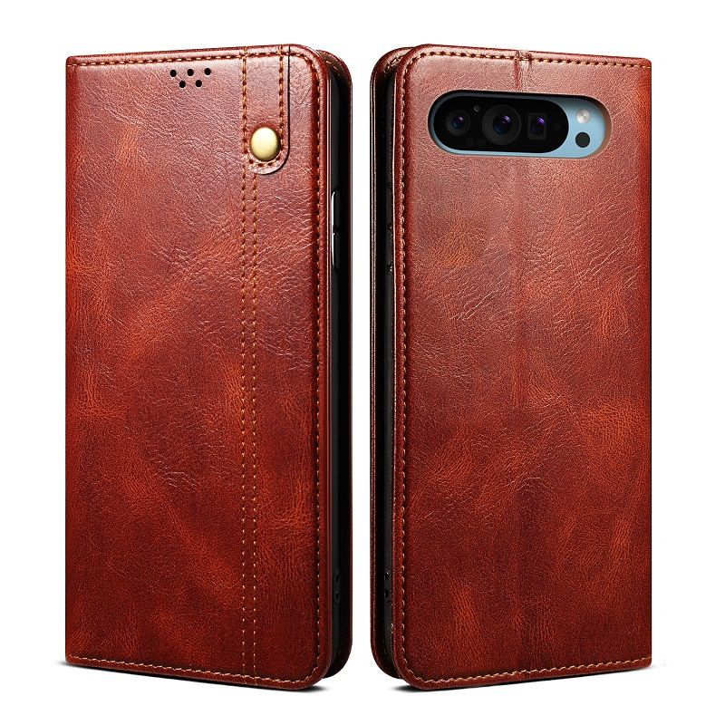 Oil Wax Pattern Leather Phone Case Flip Cover for Google Pixel 9a 9 Pro XL 8a 8 Pro 7 Pro 7a 6 Pro 6a  Shockproof Protection Stand Holder Magnetic PU Leather Case