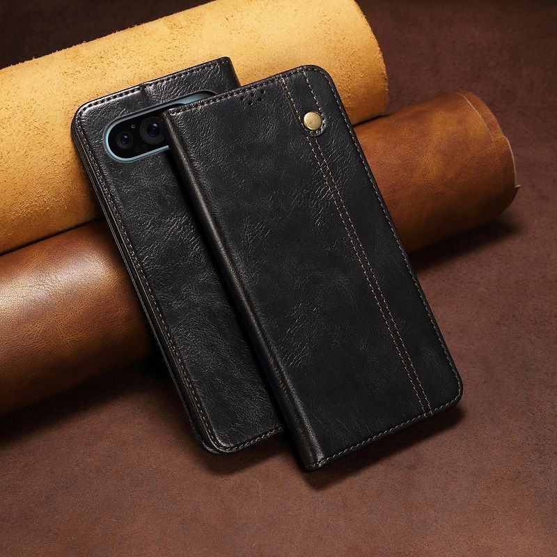 Oil Wax Pattern Leather Phone Case Flip Cover for Google Pixel 9a 9 Pro XL 8a 8 Pro 7 Pro 7a 6 Pro 6a  Shockproof Protection Stand Holder Magnetic PU Leather Case
