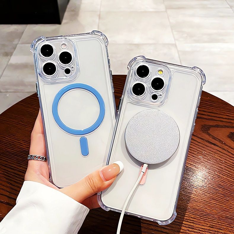 Colorful Magnetic Ring Designer Transparent Phone case for iPhone 16 Pro Max 15 Pro 14 Plus 13 12 Pro 11 Pro Max Shockproof clear Back Cover