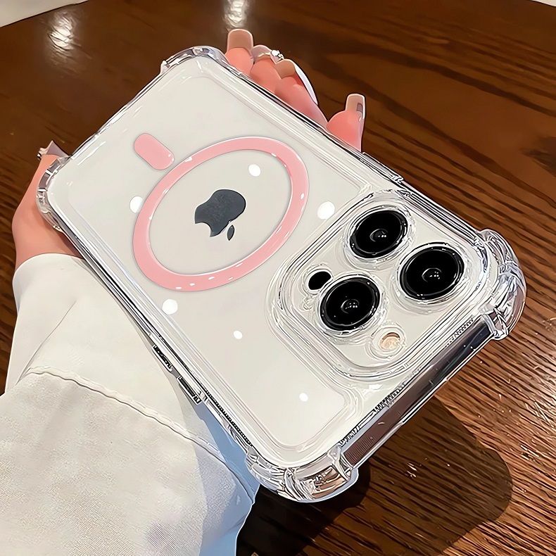 Colorful Magnetic Ring Designer Transparent Phone case for iPhone 16 Pro Max 15 Pro 14 Plus 13 12 Pro 11 Pro Max Shockproof clear Back Cover