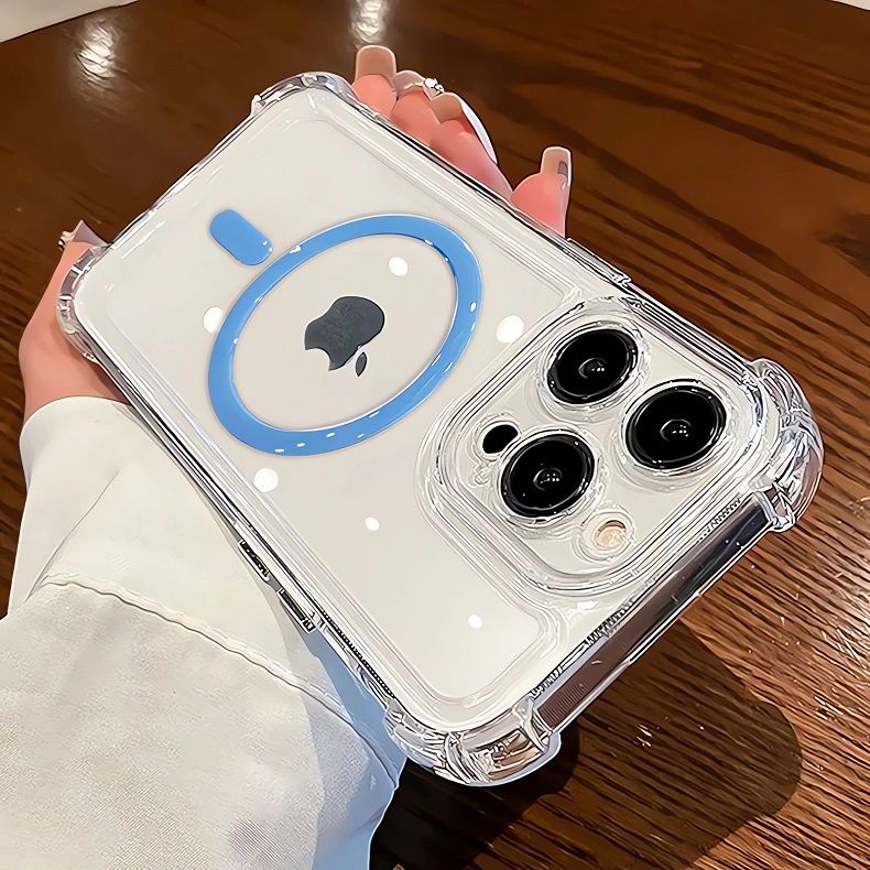 Colorful Magnetic Ring Designer Transparent Phone case for iPhone 16 Pro Max 15 Pro 14 Plus 13 12 Pro 11 Pro Max Shockproof clear Back Cover