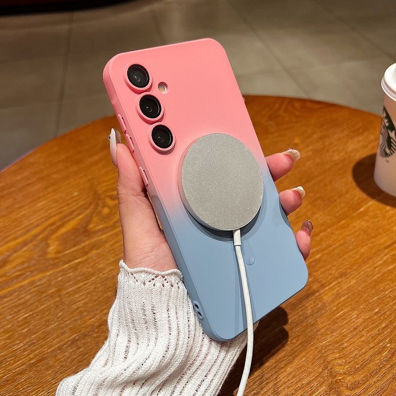 Gradient Rainbow Magnetic Case for Samsung Galaxy A57 A37 A17 A07 A56 A36 A26 A16 A06 A55 A35 A25 A15 A05s A05 A54A34 A24 A14 Shockproof Silicone TPU Soft Cell Phone Case Cover