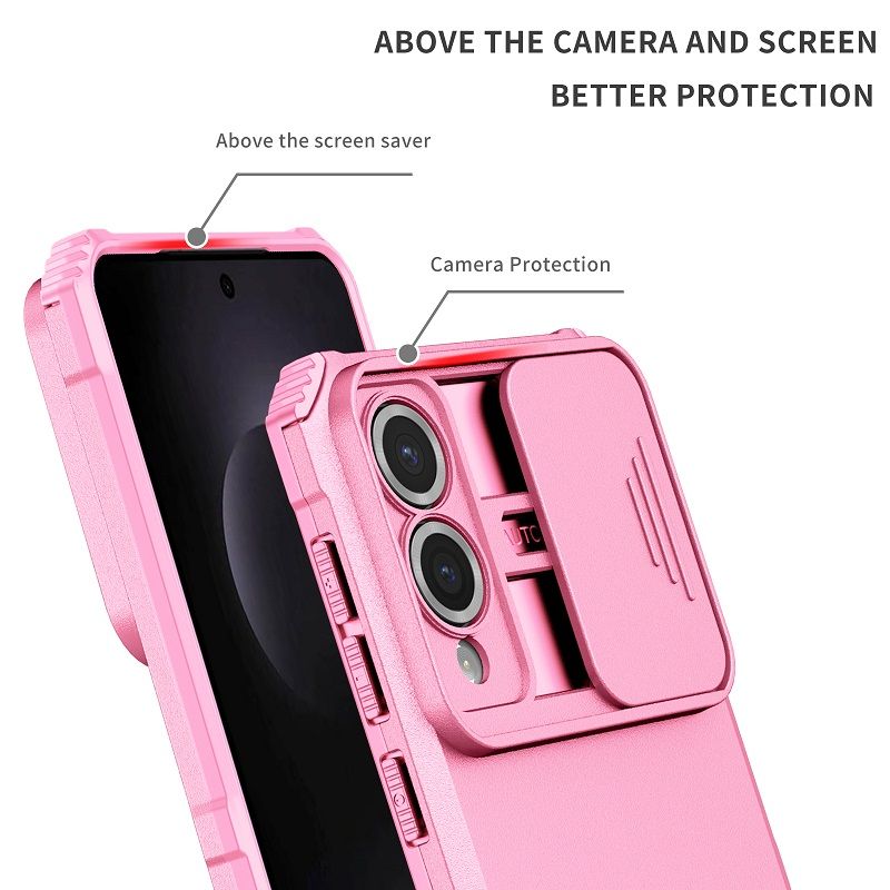 Luxury Slide Camera Lens Case For Samsung Galaxy S25 Edge S25 Ultra S25 Plus S24 FE S23 Ultra S23 FE S24 Plus Kickstand Shockproof Cover