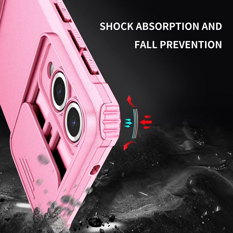 Luxury Slide Camera Lens Case For Samsung Galaxy S25 Edge S25 Ultra S25 Plus S24 FE S23 Ultra S23 FE S24 Plus Kickstand Shockproof Cover