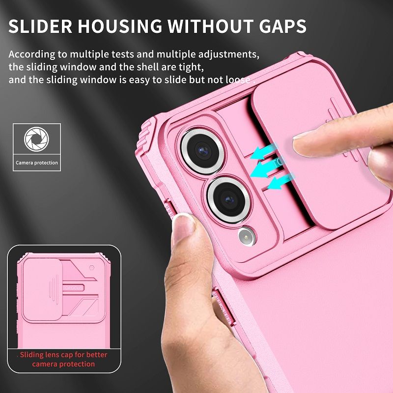 Luxury Slide Camera Lens Case For Samsung Galaxy S25 Edge S25 Ultra S25 Plus S24 FE S23 Ultra S23 FE S24 Plus Kickstand Shockproof Cover