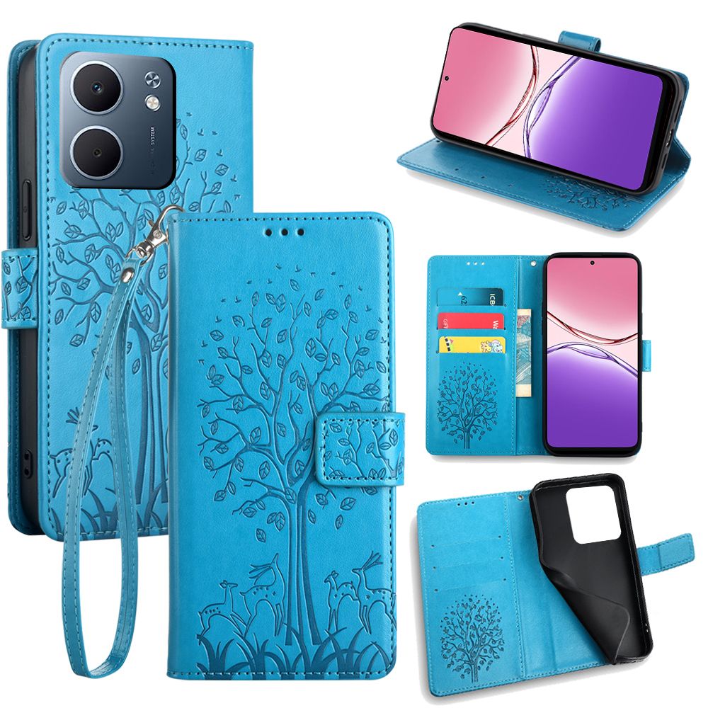 Wallet Leather Flip Cover for OPPO A5x A5 2025 A5 Pro A3x Case Card Slots Magnetic Closure Shockproof Cover with Hand Strap
