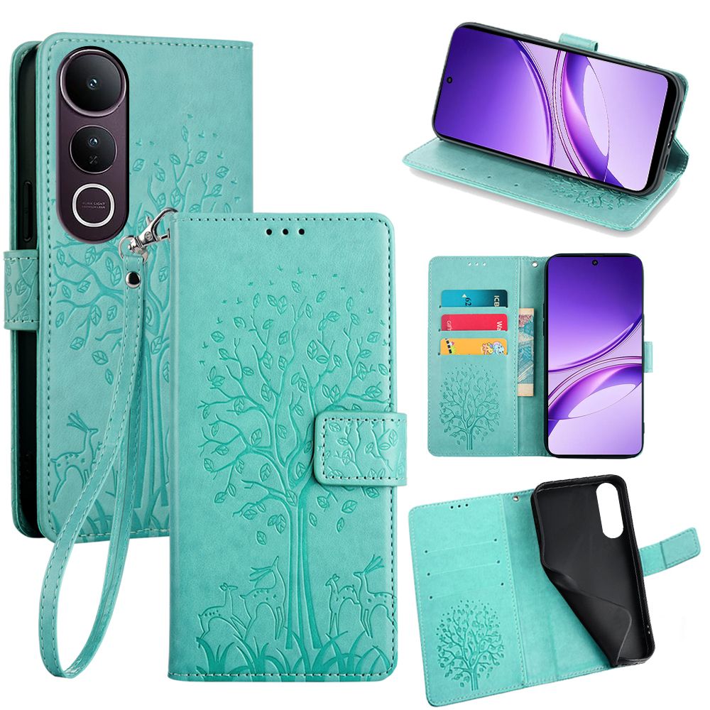 Wallet Leather Cover For Vivo V50 V50 Lite V40 Pro V40 Lite V30 Pro V29 V27 Pro Case Card Slots Magnetic Closure Shockproof Cover with Hand Strap