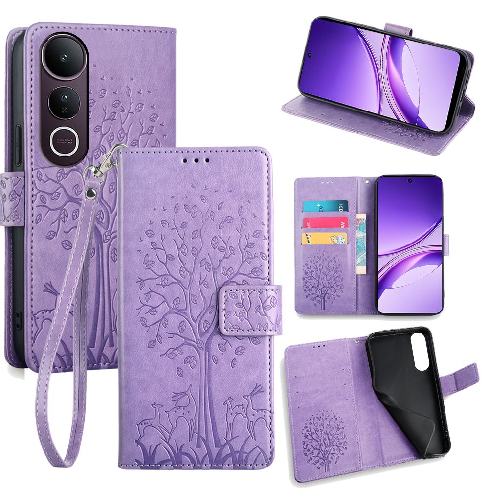 Wallet Leather Cover For Vivo V50 V50 Lite V40 Pro V40 Lite V30 Pro V29 V27 Pro Case Card Slots Magnetic Closure Shockproof Cover with Hand Strap