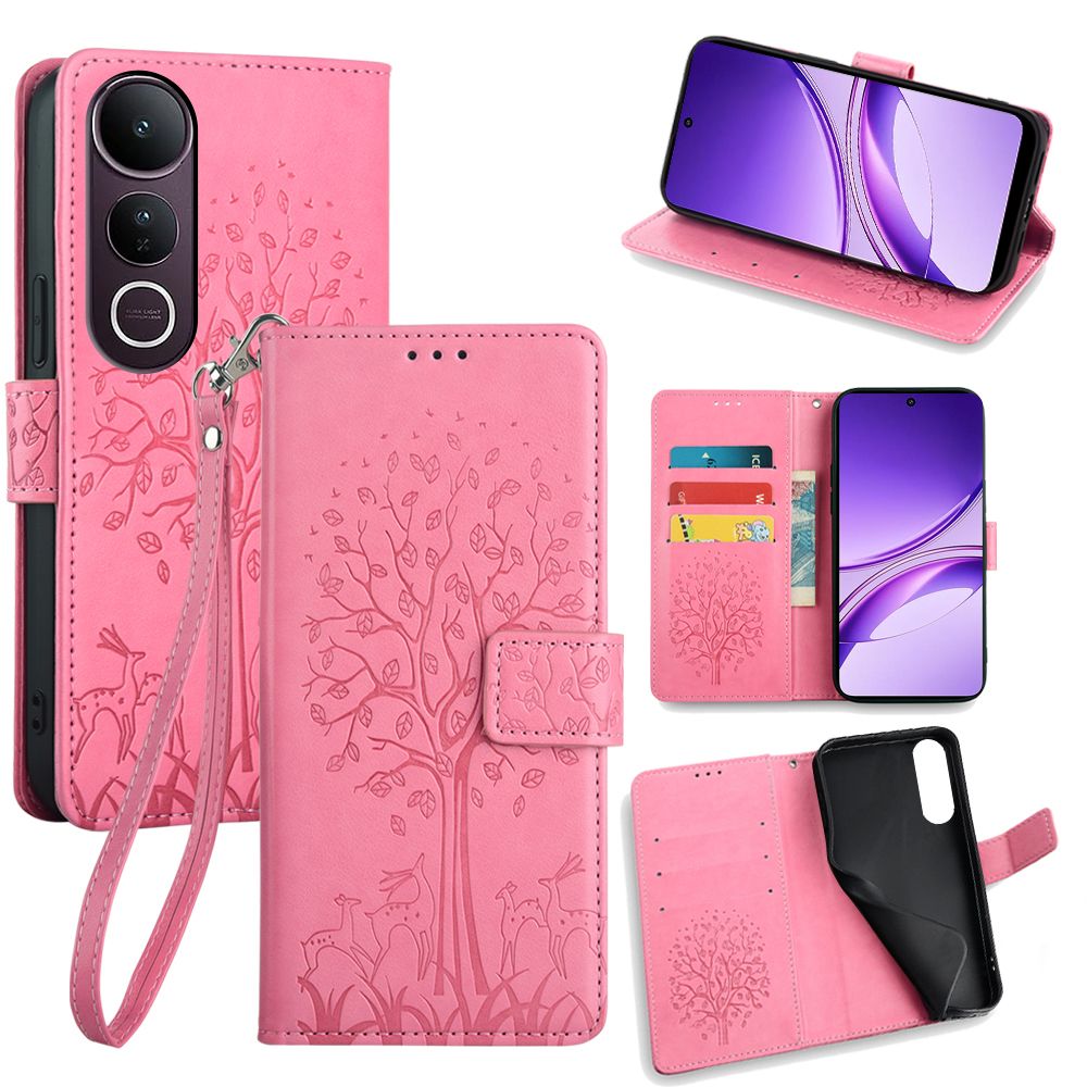 Wallet Leather Cover For Vivo V50 V50 Lite V40 Pro V40 Lite V30 Pro V29 V27 Pro Case Card Slots Magnetic Closure Shockproof Cover with Hand Strap