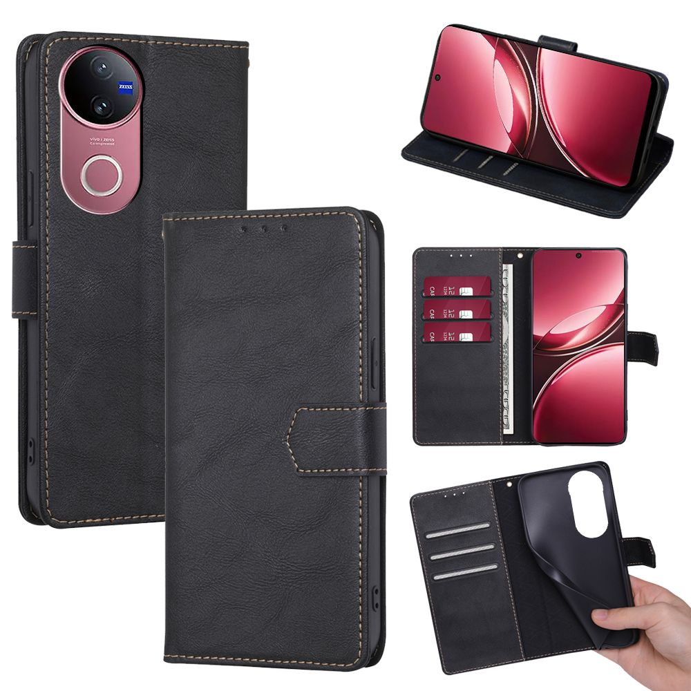 Leather Phone Case Flip Cover for Vivo V50 V50 Lite V40 Pro V40 Lite V30 Pro V29 V27 Pro Shockproof Protection Stand Holder Magnetic PU Leather Case