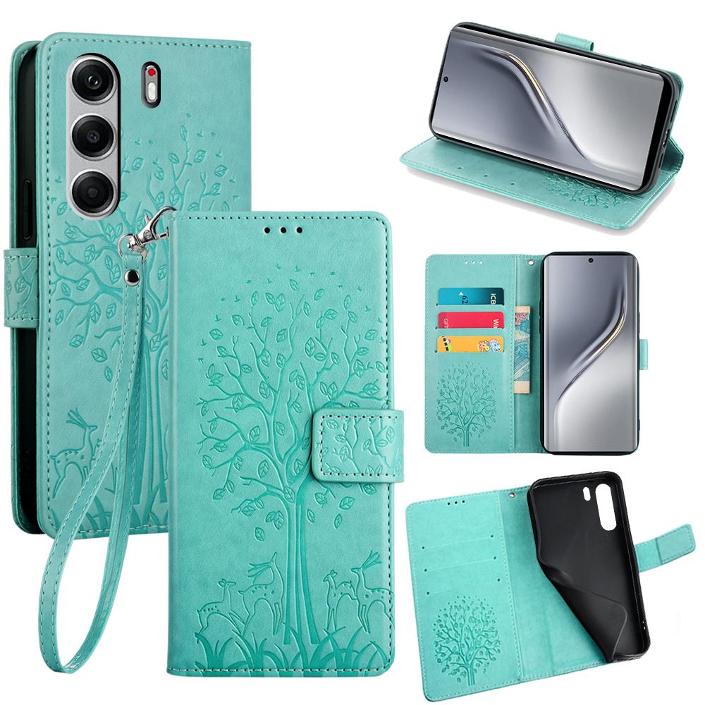 Wallet Leather Flip Cover for Tecno Camon 40 Pro 40 Case Card Slots Magnetic Closure Shockproof Cover with Hand Strap