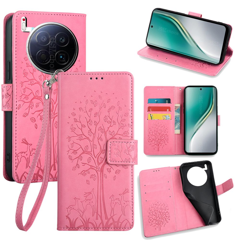Wallet Leather Flip Cover for Tecno Camon 40 Premier Case Card Slots Magnetic Closure Shockproof Cover with Hand Strap