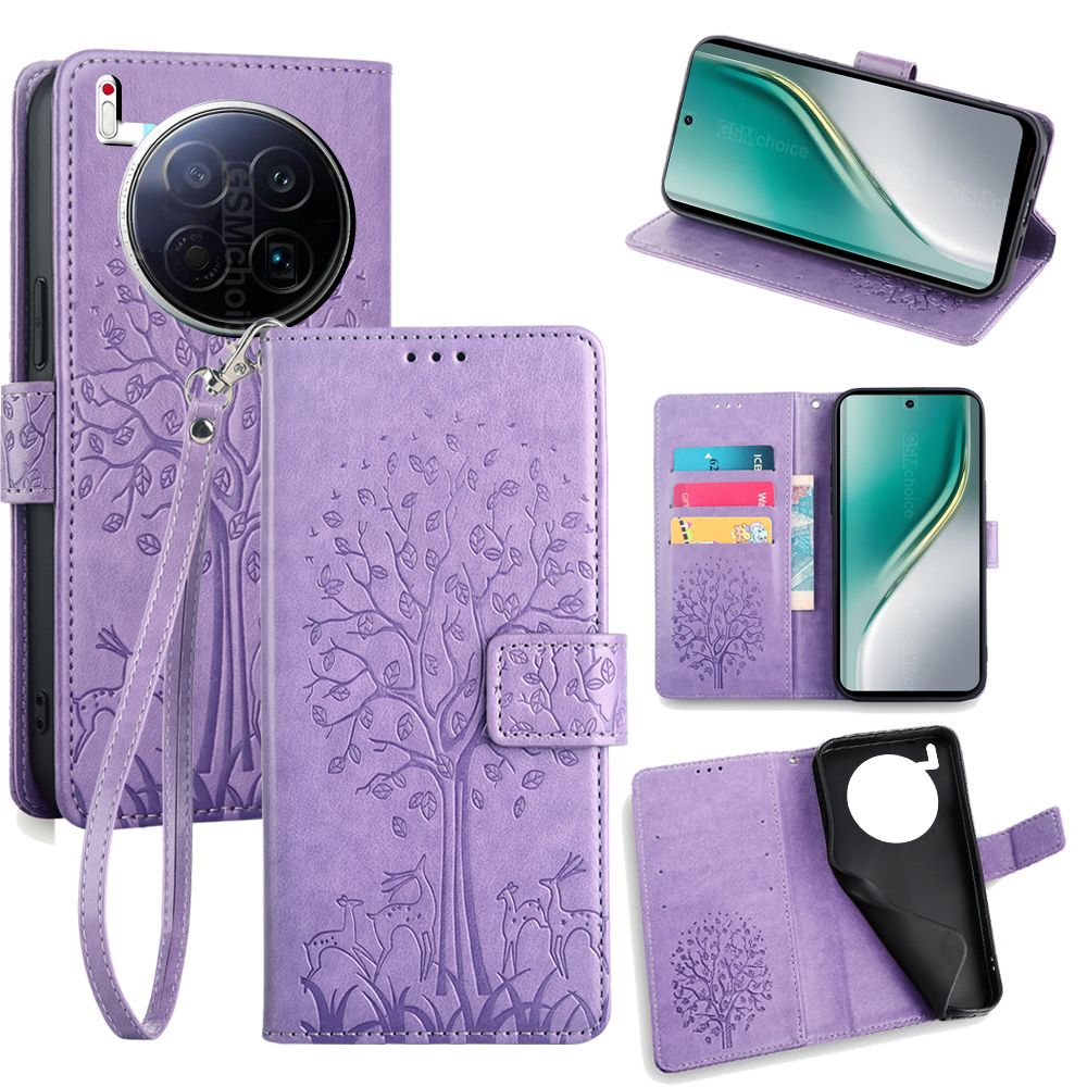 Wallet Leather Flip Cover for Tecno Camon 40 Premier Case Card Slots Magnetic Closure Shockproof Cover with Hand Strap